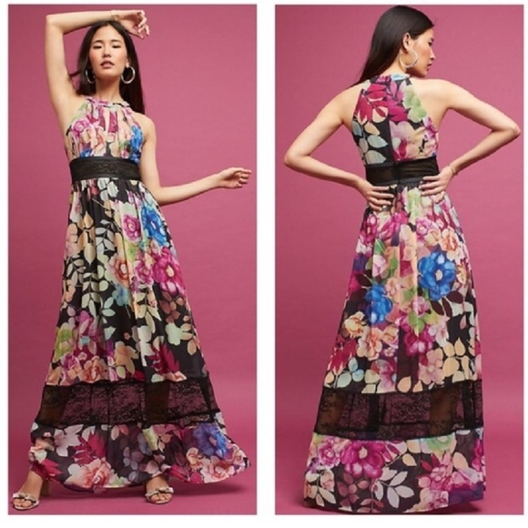 nicole miller floral maxi dress